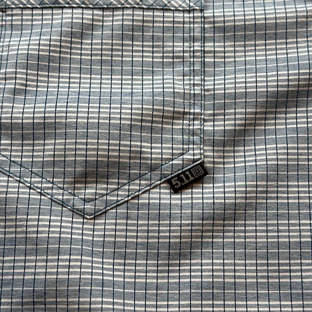 5.11‎ Tactical Shirt Mens XL Button Up Intrepid Snap Button Lightweight Striped - Picture 2 of 5
